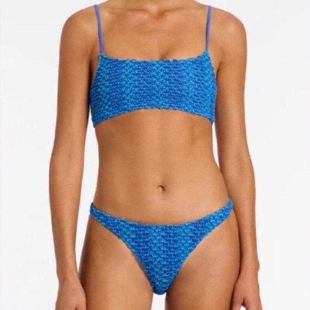 Triangl crochet blue bikini